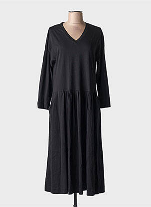 Robe mi-longue manches longues manches longues noir MASAI femme