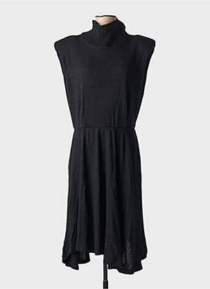 Robe pull stretch manches courtes noir SEMIOLOGY femme