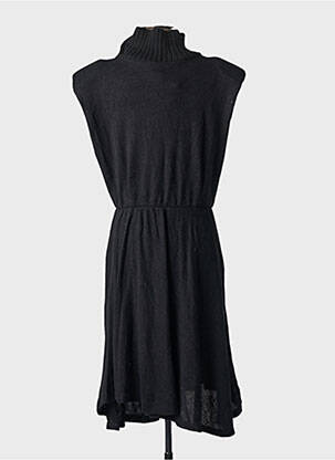 Robe pull stretch manches courtes noir SEMIOLOGY femme