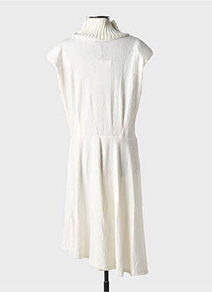 Robe pull stretch manches courtes blanc SEMIOLOGY femme