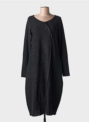 Robe pull coupe droite manches longues noir LUUKAA femme