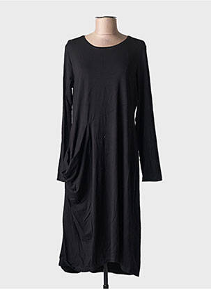 Robe mi-longue manches longues manches longues noir ELSEWHERE femme
