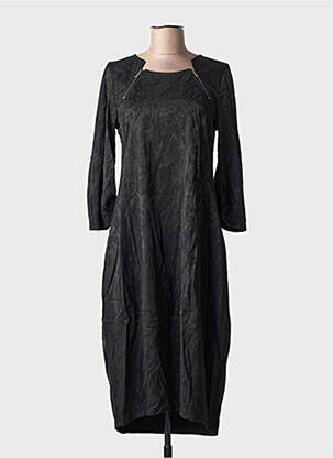 Robe mi-longue manches longues manches longues noir ELSEWHERE femme