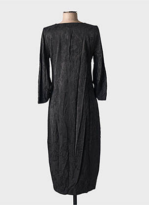 Robe mi-longue manches longues manches longues noir ELSEWHERE femme