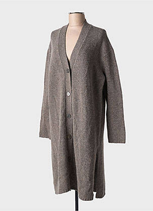 Gilet manches longues fermeture boutonnée sur le devant marron MASAI femme