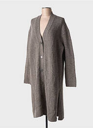 Gilet manches longues fermeture boutonnée sur le devant marron MASAI femme
