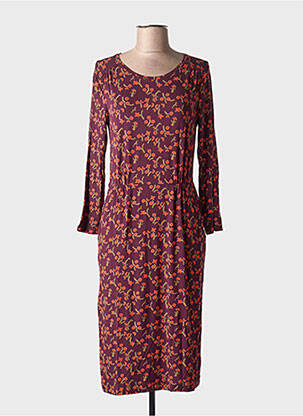 Robe mi-longue imprimé fleurs manches longues violet WHITE STUFF femme