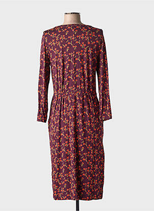 Robe mi-longue imprimé fleurs manches longues violet WHITE STUFF femme