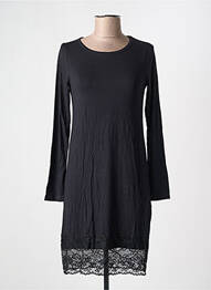 Robe mi-longue manches longues manches longues noir G!OZE femme