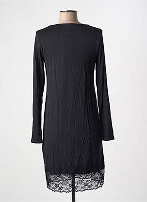 Robe mi-longue manches longues manches longues noir G!OZE femme
