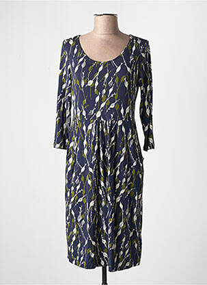 Robe mi-longue imprimé fantaisie manches longues bleu WHITE STUFF femme