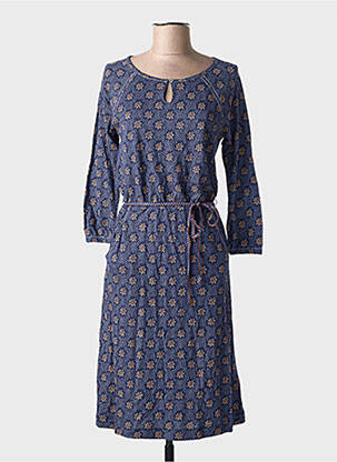 Robe mi-longue imprimé fantaisie manches longues bleu WHITE STUFF femme