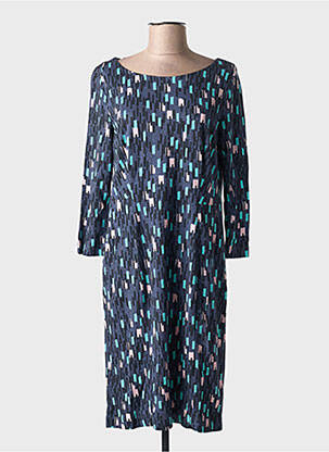 Robe mi-longue imprimé fantaisie manches longues bleu WHITE STUFF femme