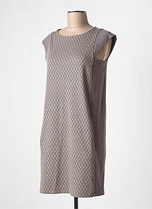 Robe courte manches courtes manches courtes beige SEMIOLOGY femme