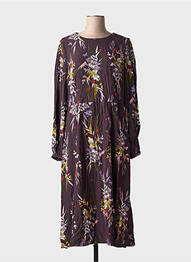 Robe mi-longue imprimé fleurs manches longues violet WHITE STUFF femme