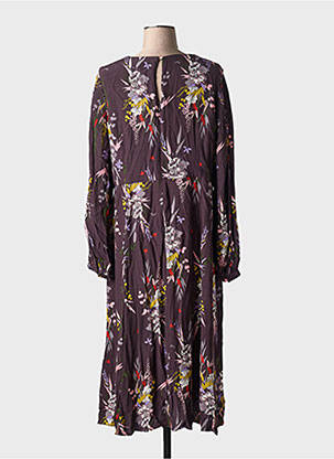 Robe mi-longue imprimé fleurs manches longues violet WHITE STUFF femme