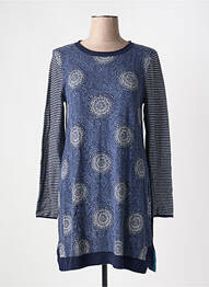 Robe pull tissage chiné manches longues bleu WHITE STUFF femme
