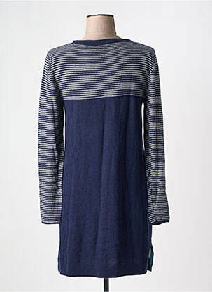 Robe pull tissage chiné manches longues bleu WHITE STUFF femme