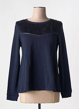 Pull coupe cintrée manches longues bleu GARELLA femme
