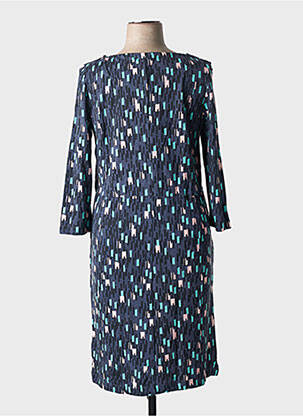 Robe mi-longue imprimé fantaisie manches longues bleu WHITE STUFF femme