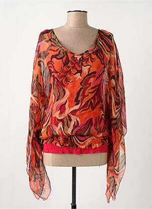 Top imprimé fantaisie manches longues orange CRISTINA GAVIOLI femme