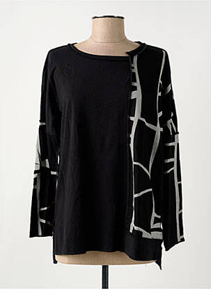T-shirt manches 3/4 manches 3/4 noir OZAI N KU femme