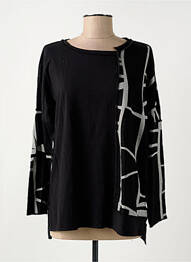 T-shirt imprimé fantaisie manches 3/4 noir OZAI N KU femme