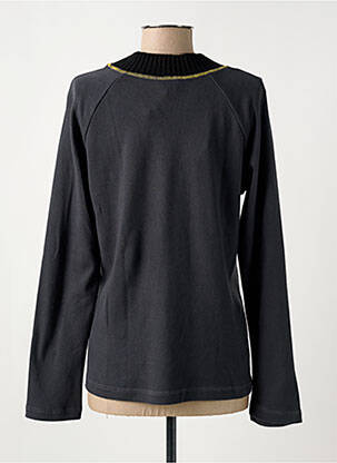 Pull coupe droite manches longues gris LS femme