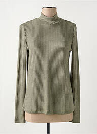 Pull coupe cintrée manches longues vert YEST femme
