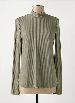 Pull coupe cintrée manches longues vert YEST femme