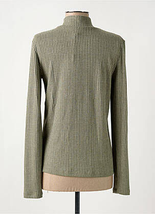 Pull coupe cintrée manches longues vert YEST femme