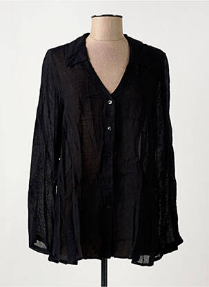 Chemisier coupe droite manches longues noir SEMIOLOGY femme