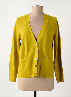 Gilet manches longues fermeture boutonnée sur le devant jaune WHITE STUFF femme