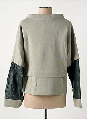 Sweat-shirt broderie manches longues vert SEMIOLOGY femme
