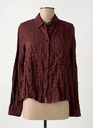 Chemisier imprimé fantaisie manches longues marron SEMIOLOGY femme