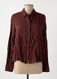 Chemisier imprimé fantaisie manches longues marron SEMIOLOGY femme