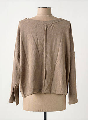 Pull col rond manches longues beige SEMIOLOGY femme