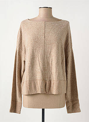 Pull col bateau manches longues beige ELEMENTE CLEMENTE femme