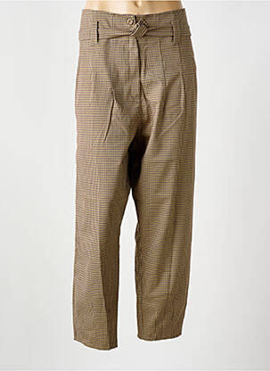 Pantalon chino fermeture zippée sous rabat boutonné beige SEMIOLOGY femme