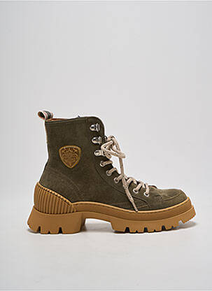 Bottines/boots nubuck talon plat jusqu'à 3cm vert PHILIPPE MORVAN femme