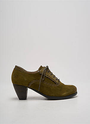 Derbies cubain talon de 7 à 9cm vert CASTA femme
