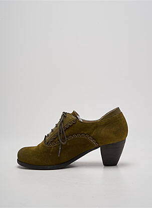 Derbies cubain talon de 7 à 9cm vert CASTA femme