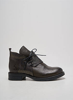 Bottines/boots matière lisse talon plat jusqu'à 3cm vert CASTA femme