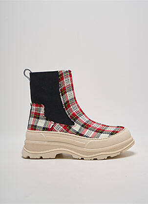 Bottines/boots bout rond talon de 4 à 6cm rouge VADDIA femme