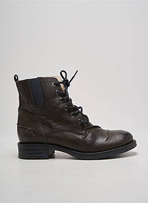 Bottines/boots matière lisse talon plat jusqu'à 3cm vert CASTA femme