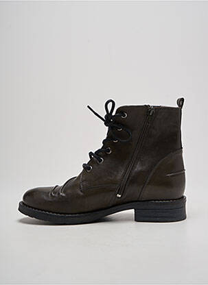 Bottines/boots matière lisse talon plat jusqu'à 3cm vert CASTA femme