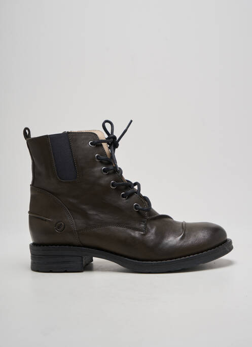 Bottines/boots matière lisse talon plat jusqu'à 3cm vert CASTA femme