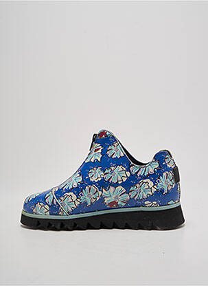 Bottines/boots tissage satiné talon plat jusqu'à 3cm bleu CLAMP femme