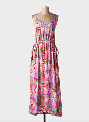 Robe longue manches bretelles ajustables fines bretelles rose GOLD&SILVER PARIS femme