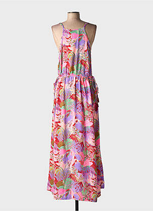 Robe longue manches bretelles ajustables fines bretelles rose GOLD&SILVER PARIS femme